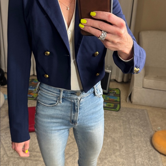 NWOT Aqua Navy Blazer with gold buttons size XS super cute on!! - Picture 5 of 5